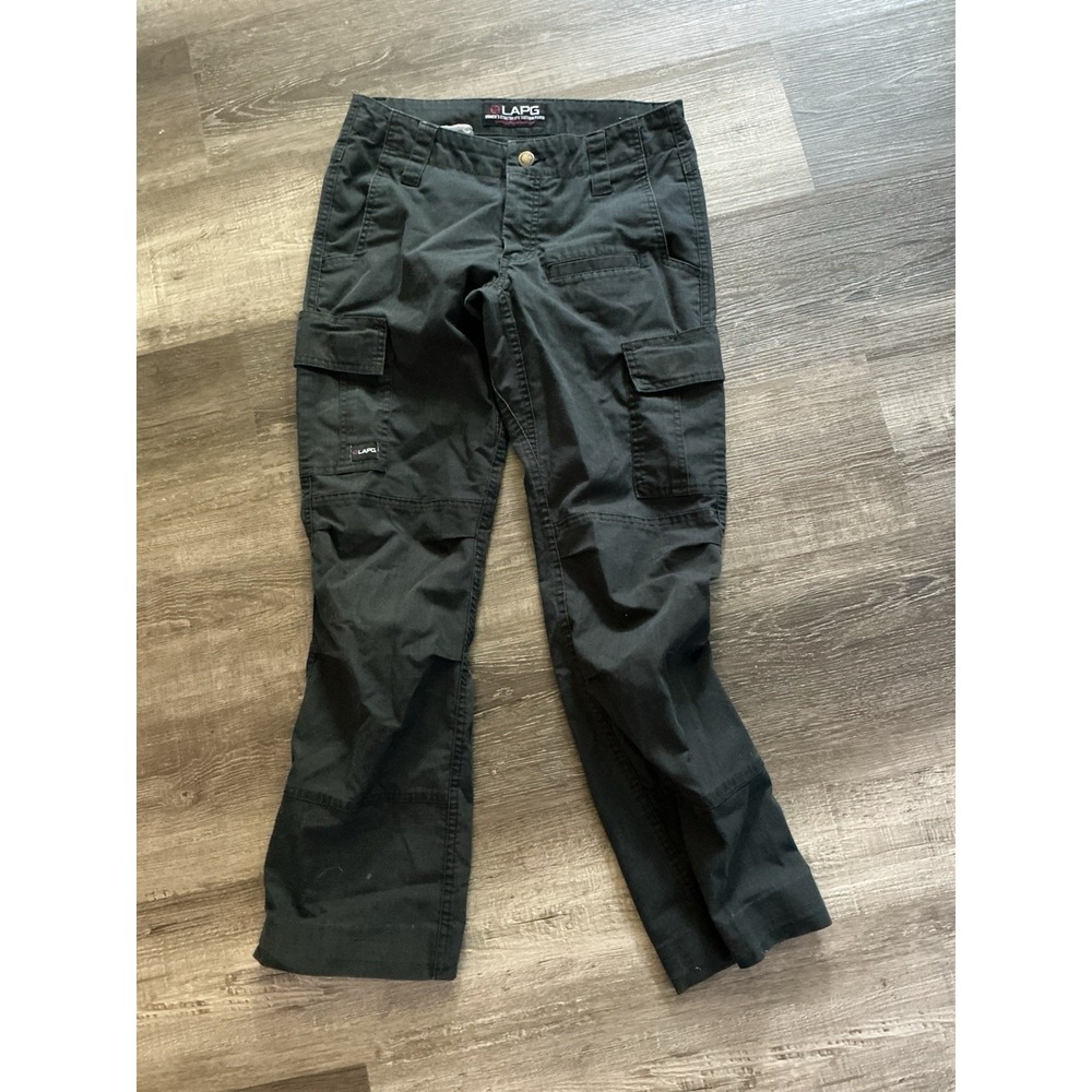 LAPG Tactical Pants Women's Size 28x26 Dark Gray Work Hiking Pockets Cargo STAIN
